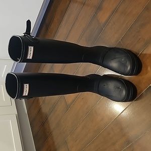 Hunter Original Women's Tall Rain Boots - Matte Dark Blue Size 8